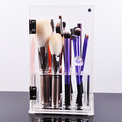 Bosymart 壓克力美妝刷具筒化妝品收納盒壓克力收納盒透明刷具防塵收納彩妝收納刷具筒刷具收納 蝦皮購物
