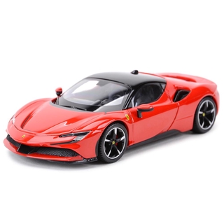 FERRARI Bburago 1: 24 法拉利 SF90 Stradale 紅色跑車靜態壓鑄車輛收藏模型車玩具