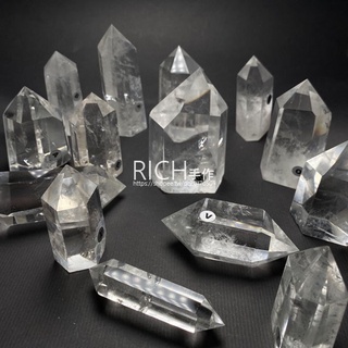 【Rich手作】天然 銀標 白水晶柱 水晶柱 雙尖 /消磁/水晶/碎石/天然白水晶/盆栽/魚缸/淨化 七星陣 現貨 AA