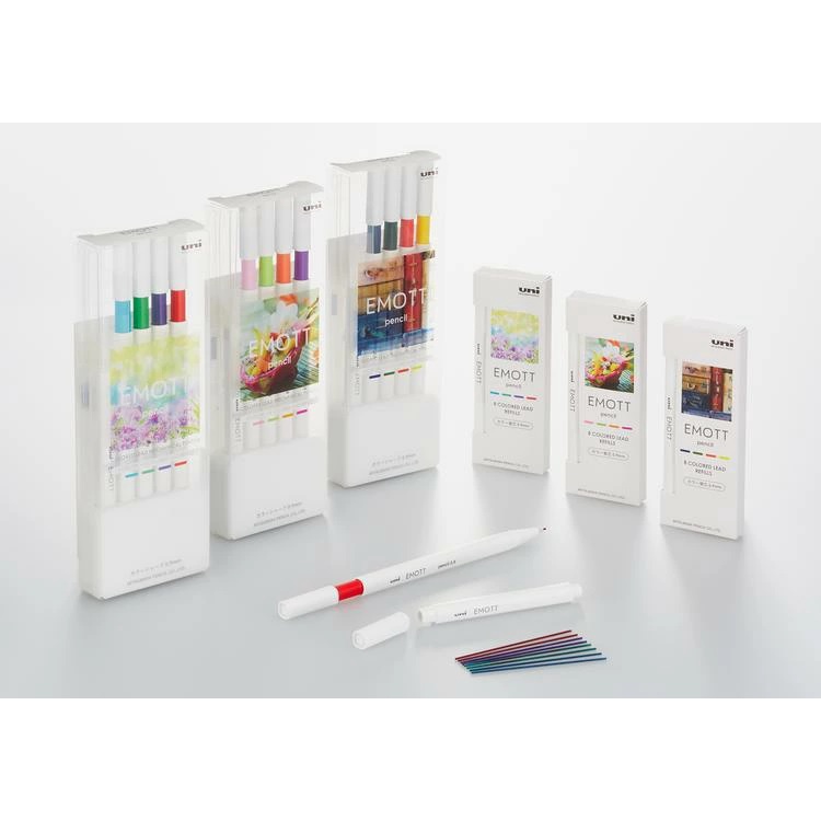 [2021年9月新商品] uni 三菱 4色入 彩色自動鉛筆 手帳筆 耐水性 附筆芯 Emott 共三款 0.9mm