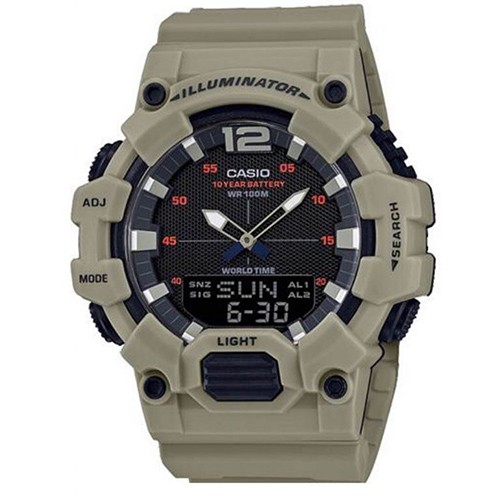 【CASIO】電力十足電話備忘錄雙顯錶-灰綠(HDC-700-3A3)正版宏崑公司貨