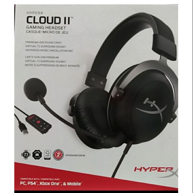 全新未拆Hyperx cloud ii  含usb 7.1聲道音效卡 電競耳機