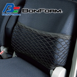 日本【BONFORM】7432-05 車用前座置物束帶 收納袋 置物網 椅背收納 前座置物 網狀 台灣現貨車泊