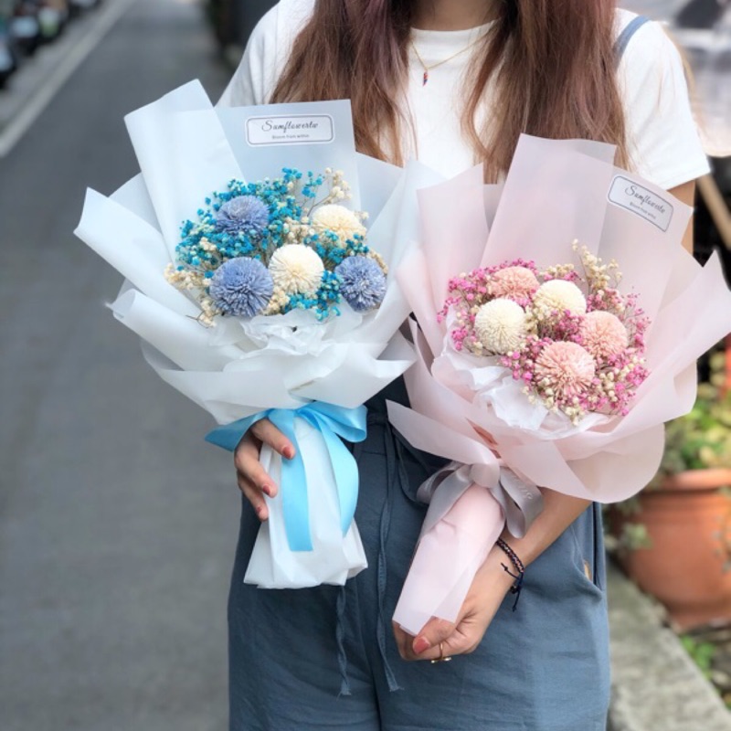 乒乓菊擴香花滿天星可愛畢業花束禮物 蝦皮購物