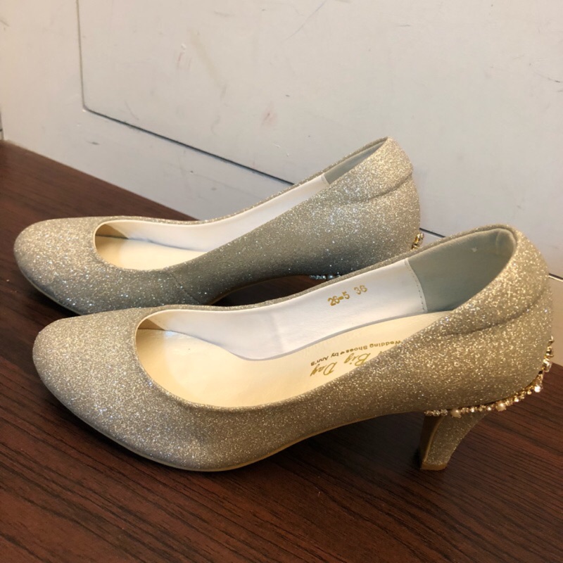 Ann’s 婚鞋 36號 22.6-23公分 銀色 高跟鞋 7公分 防塵袋 三折出售