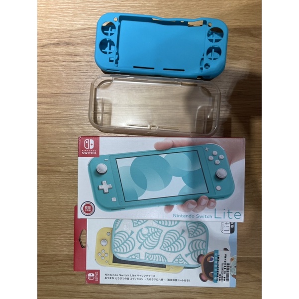 switch lite 湖水藍 贈動森包 硬殼與軟殼