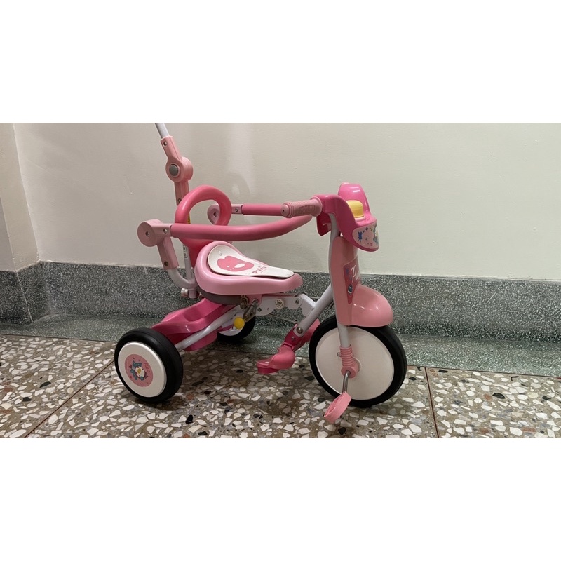 PUKU 兒童粉紅超跑 折疊三輪車 兒童腳踏車 三輪車 粉色 二手