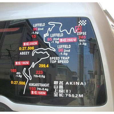 秋名賽車道貼紙車貼秋明賽道貼賽車道頭文字d 反光賽車道m 14 蝦皮購物