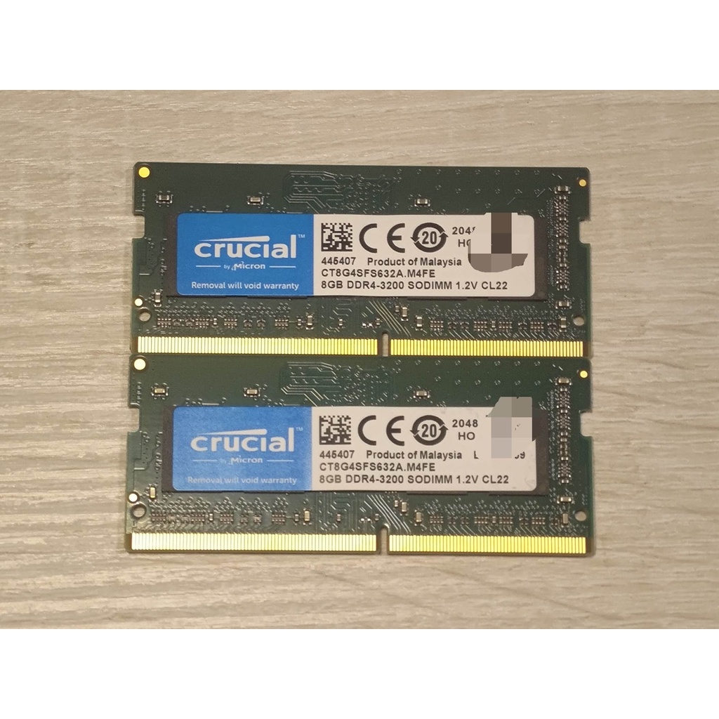 美光 Micron DDR4 3200mhz 8g*2(16g)  SO-DIMM 筆記型電腦 拆機 記憶體