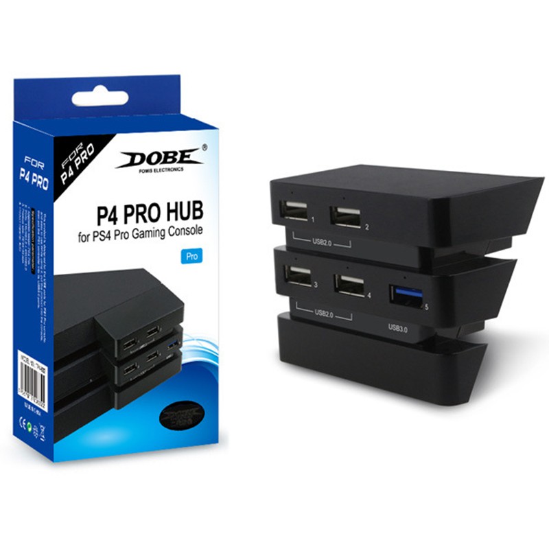 PS4 PRO專用 DOBE 5孔USB 擴充孔 充電孔 5端口 HUB 含USB3.0 黑色款