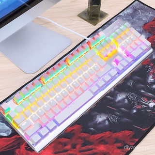【現貨熱賣】狼途牧馬人機械鍵盤現貨有綫機械軸三色背光電腦網吧遊戲鍵盤批髮