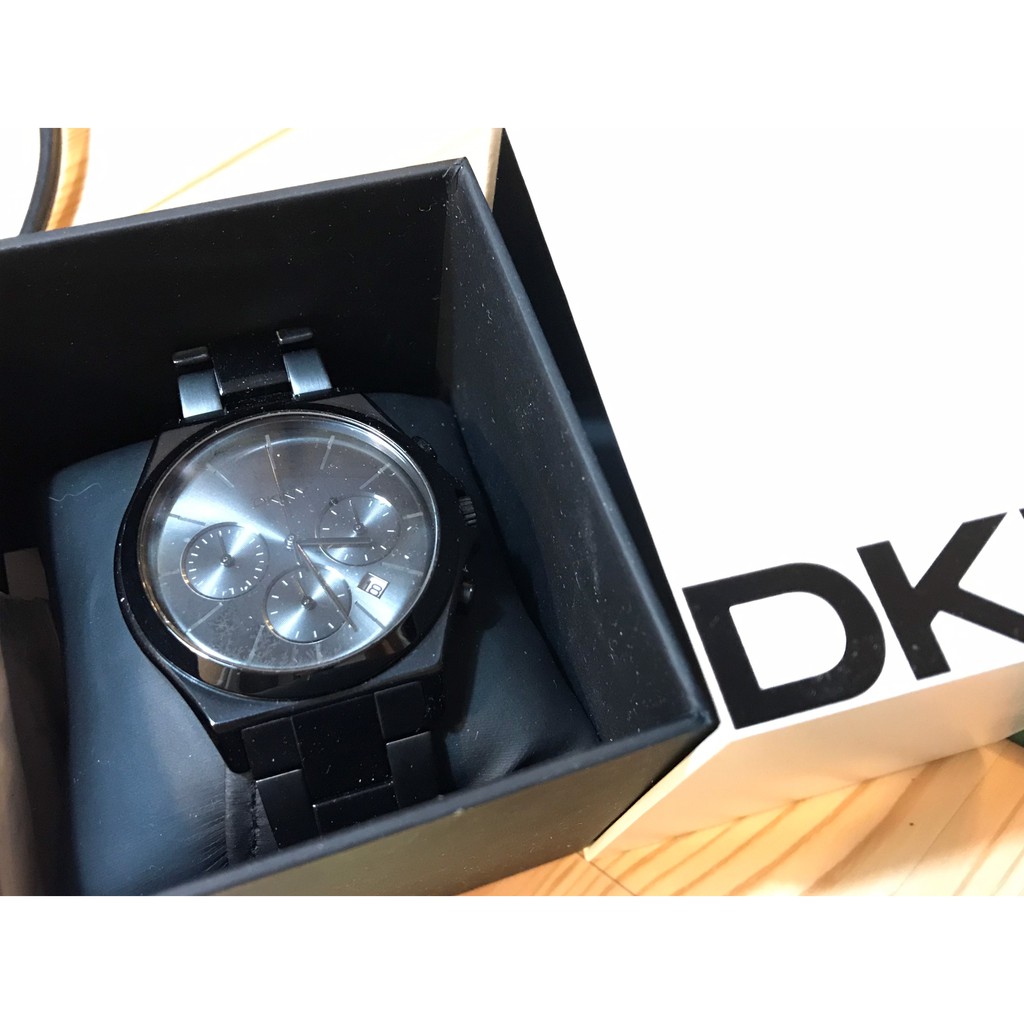 9成新 DKNY 腕錶 手錶 男錶 消光黑 46mm NY2380