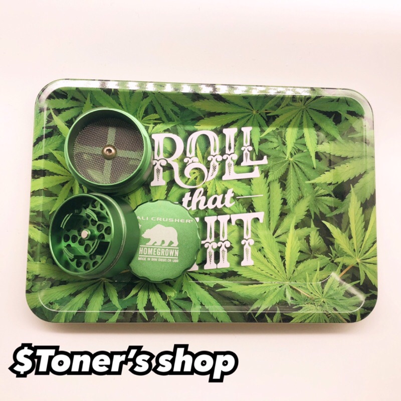 Toned Shop 馬口鐵盤大麻葉roll That Shit 捲菸托盤小鐵盤煙具weed 麻葉 蝦皮購物