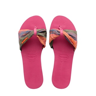 Havaianas You St Tropez 哈瓦仕 爆款 女 條紋 絲巾 平底涼鞋 拖鞋 4140714-8910W