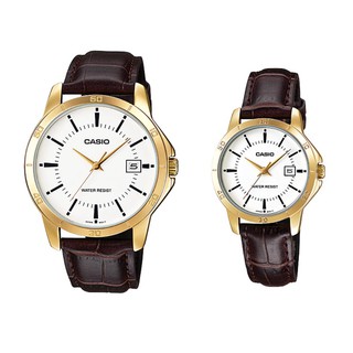 【CASIO】卡西歐 皮帶防水指標錶 MTP-V004GL LTP-V004GL 對錶 宏崑時計 臺灣卡西歐保固一年