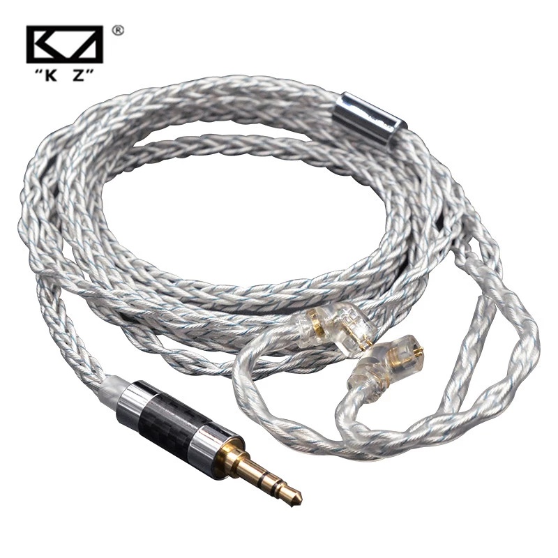 Kz 8 芯銀藍色混合 784 芯鍍銀升級線耳機線適用於 KZ ZAS ZAX ZS10 PRO ZSN ZSX EDX