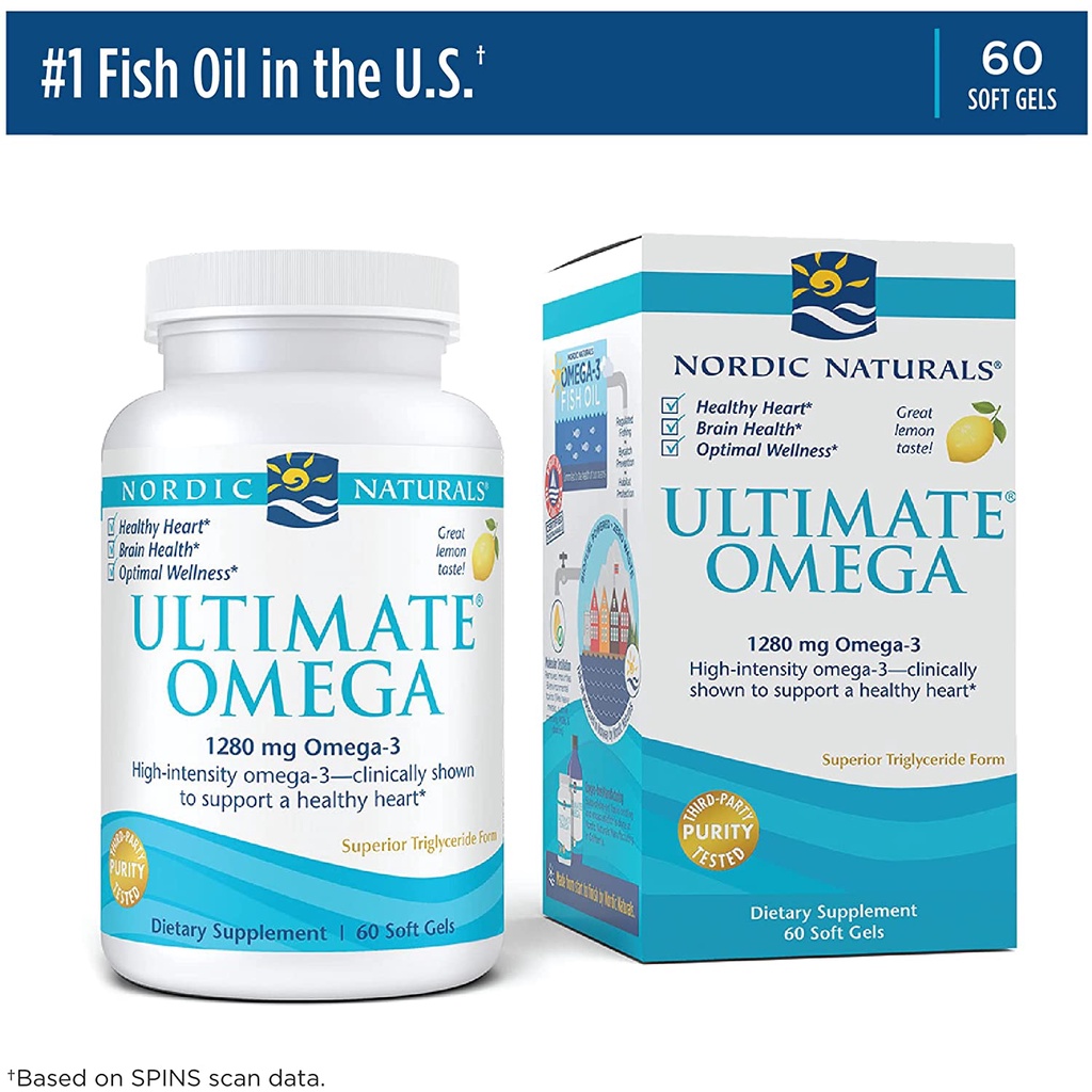 美國排名第1北歐Nordic Naturals 終極 Omega 3魚油檸檬1280 mg 120 粒軟膠囊