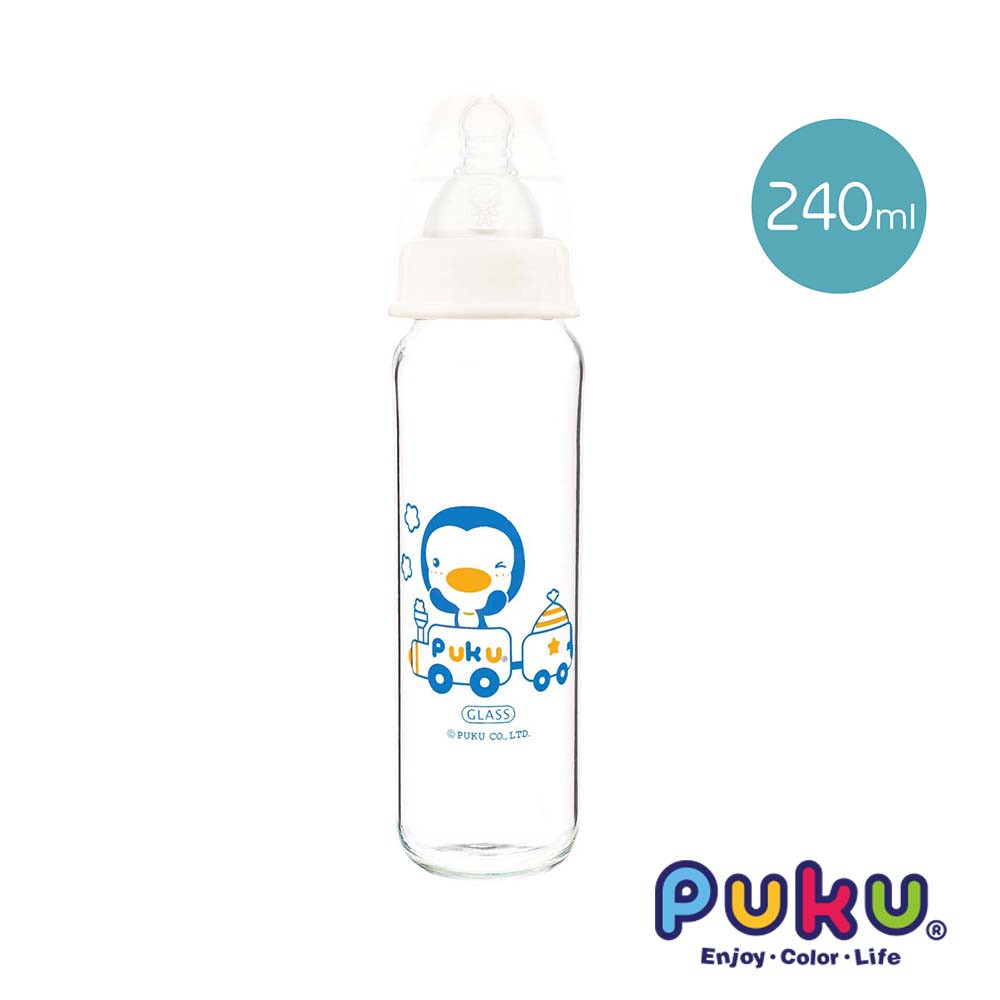 PUKU藍色企鵝 實感標準耐熱玻璃奶瓶240ml