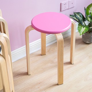 實木居家生活實木家具₪◎❖家用凳子客廳時尚創意圓凳小凳子臥室椅子小板凳現代簡約餐桌凳子
