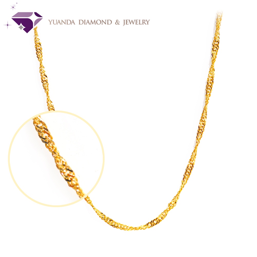 【元大珠寶】『幸福蕩漾 水波鍊』黃金項鍊-純金9999國家標準4-0070