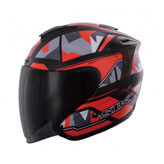 SBK ZR  迷彩 平黑紅 彩繪 半罩式安全帽 雙D扣 舒適行內襯 力學內襯 流線型外觀 【歐樂免運】