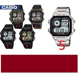 【天龜】CASIO地圖錶 世界時間 十年電池系列 雙時區顯示時間AE-1200WH BBB
