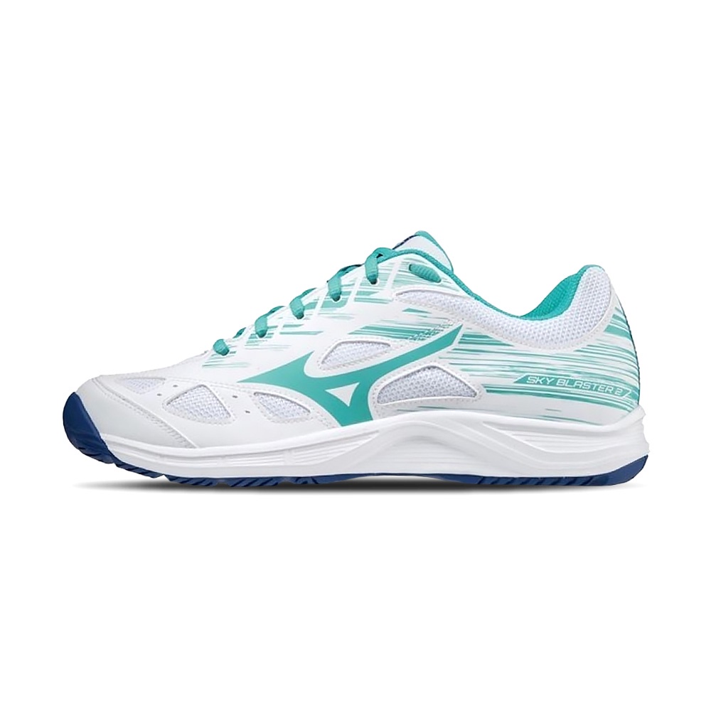 Mizuno SKY BLASTER 女 白綠 運動 訓練 羽球鞋 71GA204537