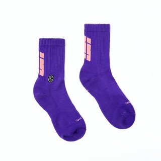 HOWDE LAB 螢光世代 紫 粉LOGO 中高筒襪 男女 19FW01PL