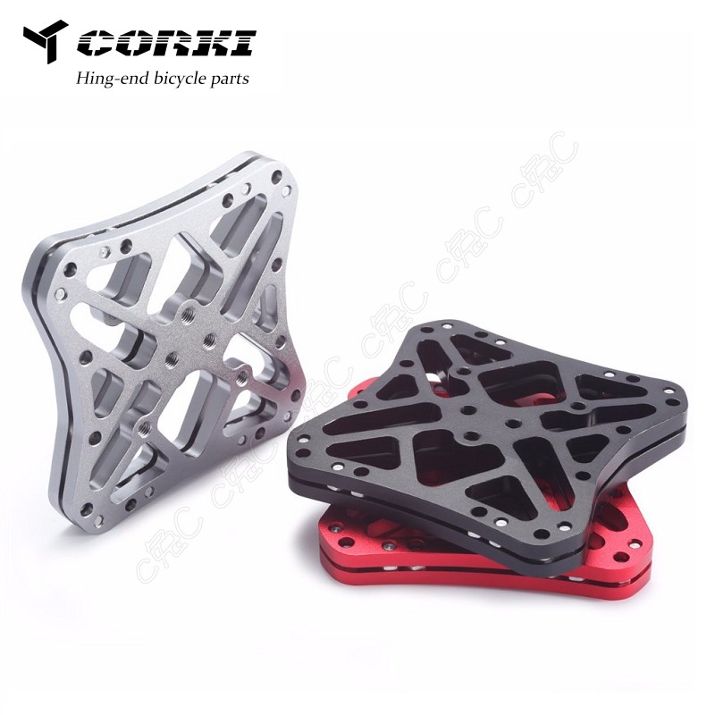 CORKI-全新自行車鋁合金快拆踏板：卡踏轉平踏 公路車卡鞋鎖踏轉換器 腳踏車轉接片 單車腳踏板