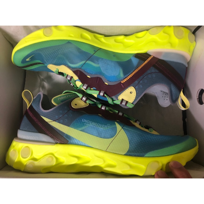 Nike react element 87 under cover 螢光黃 US11 BQ2718-400 最後一雙