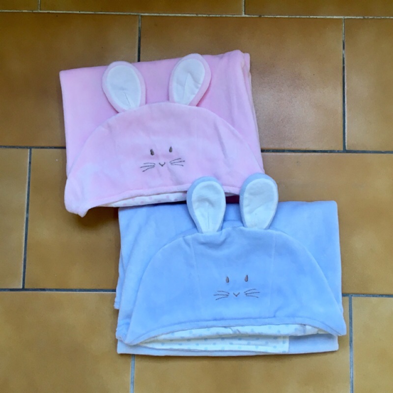 =NG出清= 奇哥 彼得兔 嬰兒 兔子造型雙面包巾 短毛絨x棉布 台灣製造