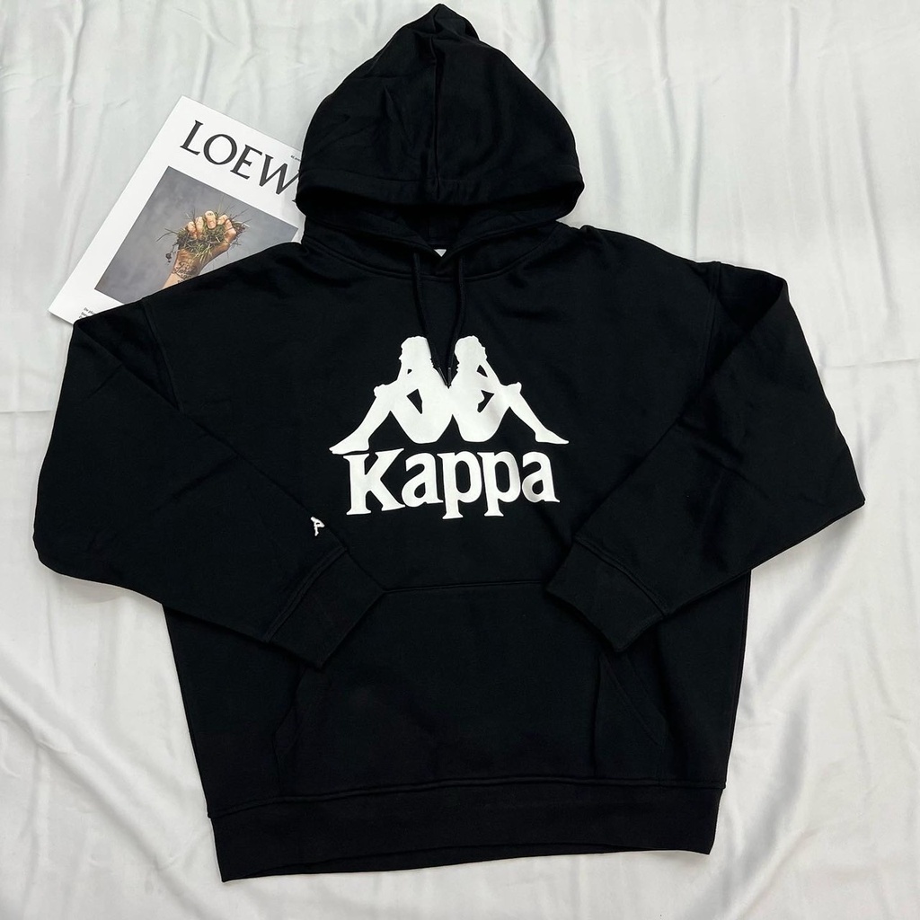 [pace佩斯]KAPPA胸前大LOGO帽T  內刷毛 鋪棉 帽踢 HOODIE