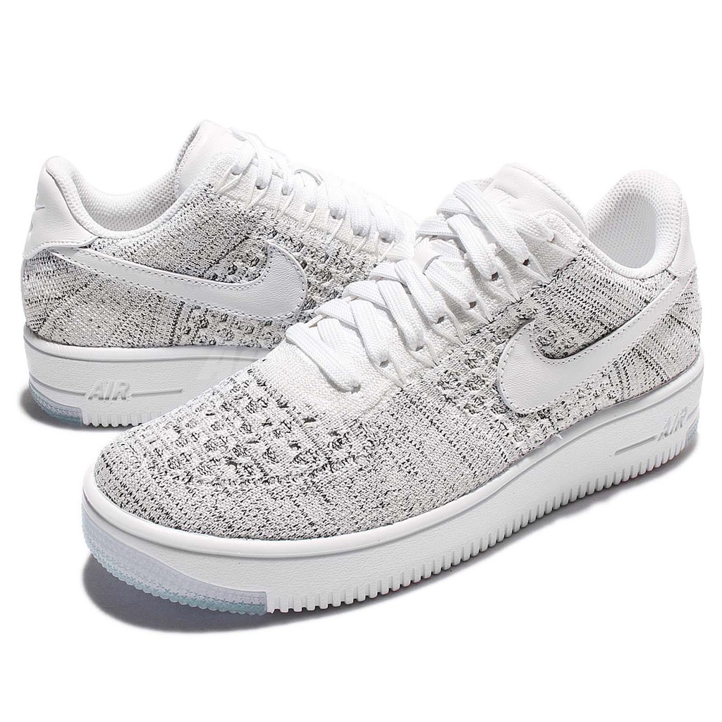 【NIKE】W AF1 FLYKNIT LOW 雪花 編織 灰白 黑白(820256-103)