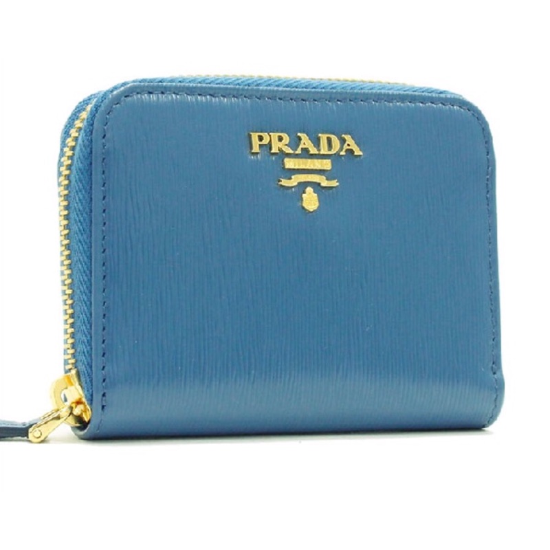 Prada 湖水藍零錢包