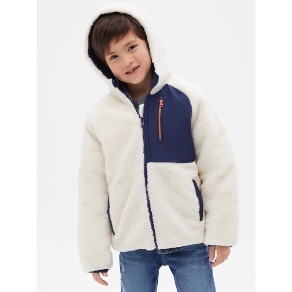 gap 保暖 加絨 連帽 雙面 外套 100cm 3T 110cm 4T 5T 全新吊牌未拆 男童 女童 童裝