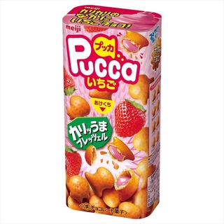 日本 明治 meiji Pucca 草莓巧克力夾心脆餅