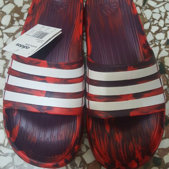 Adidas Duramo Slide 拖鞋 愛迪達 一體成型 全新台灣公司貨 UK12 防水 渲染 潑墨 毒液 紅
