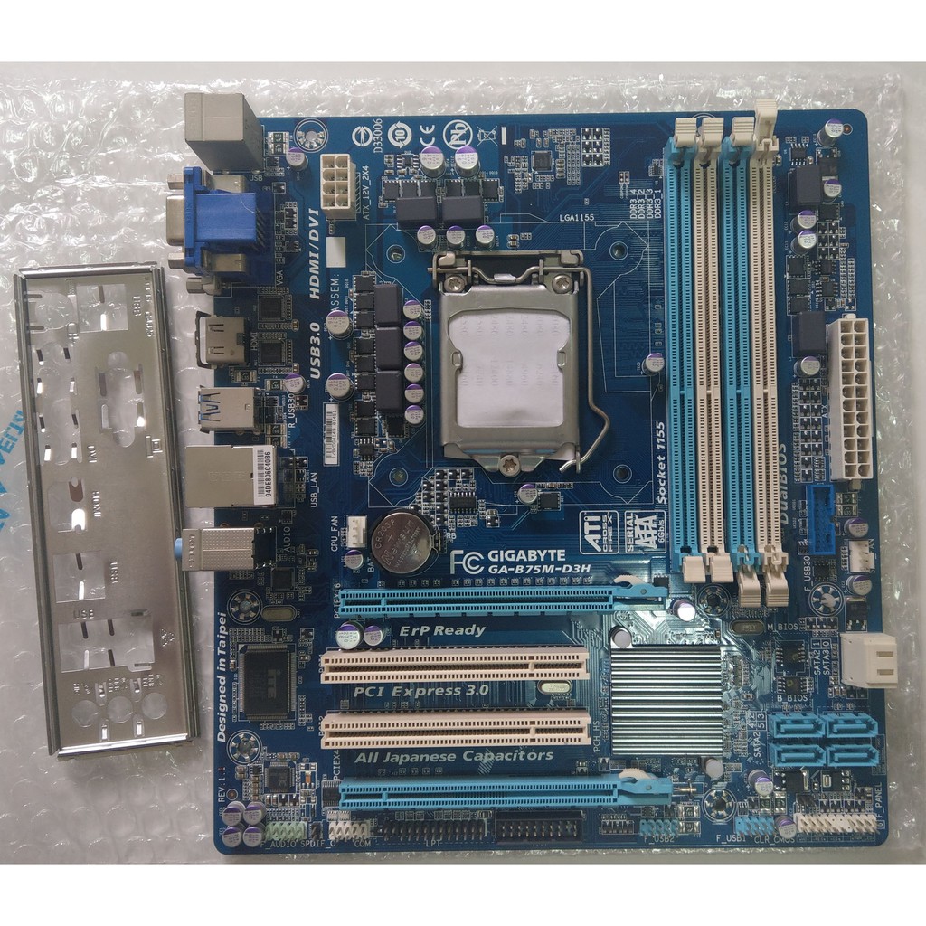 技嘉 GIGABYTE B75M-D3H REV:1.1 B75 DDR3 LGA1155 主機板 8成新 附擋板