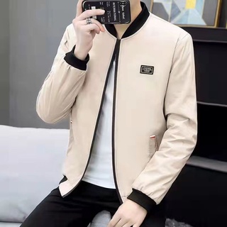 春秋款男士外套薄款夾克衫青年韓版修身休閑潮棒球服上衣夾克男裝 飛行外套 男生外套 夾克外套 防風外套 棒球外套 工裝外套