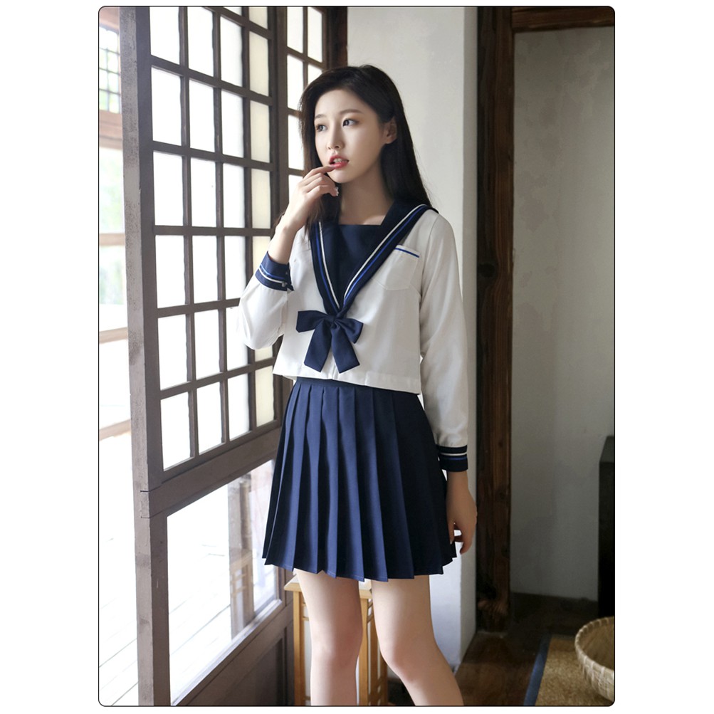 魚小姐的店 正統jk制服水手服雪花刺繡海軍風班服校服中間服套裝jc 0002 蝦皮購物