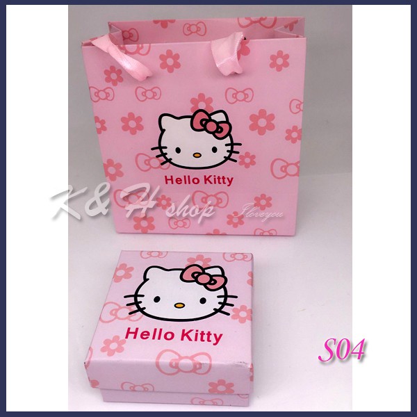 K&amp;H shop 非飾不可.現貨&lt;&lt;禮盒加購區&gt;&gt;提把提袋.kitty.凱蒂貓.粉紅色/飾品禮盒/紙盒/包裝盒/送禮自用