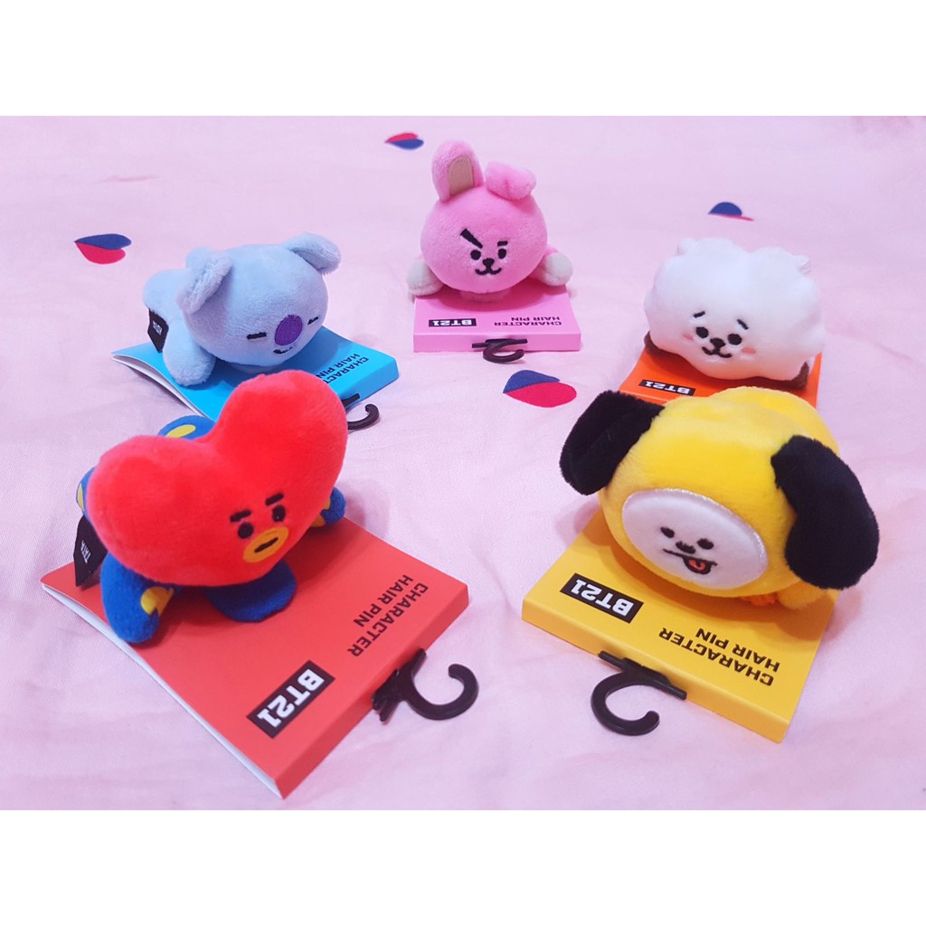 【現貨】BT21娃娃髮夾 趴趴髮夾 絨毛娃娃 髮夾 TATA COOKY CHIMMY RJ KOYA BTS