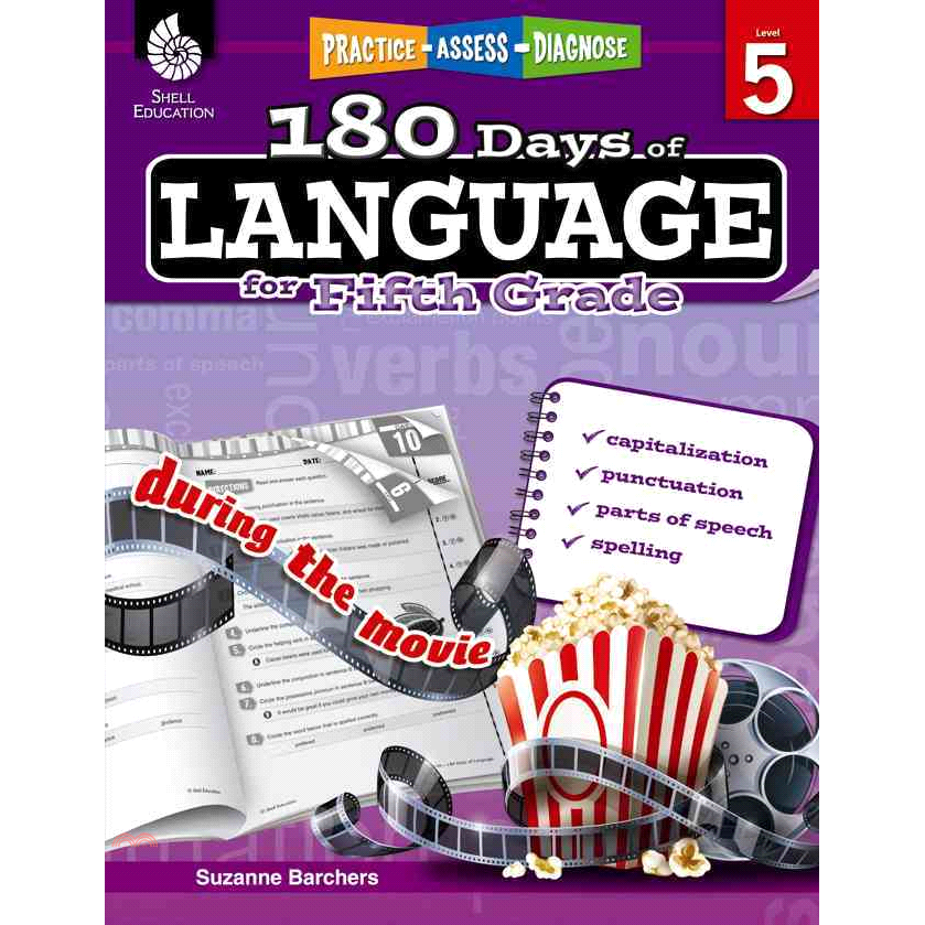 180 Days of Language for Fifth Grade: Capitalization, Punctuation, Parts of Speech, Spelling