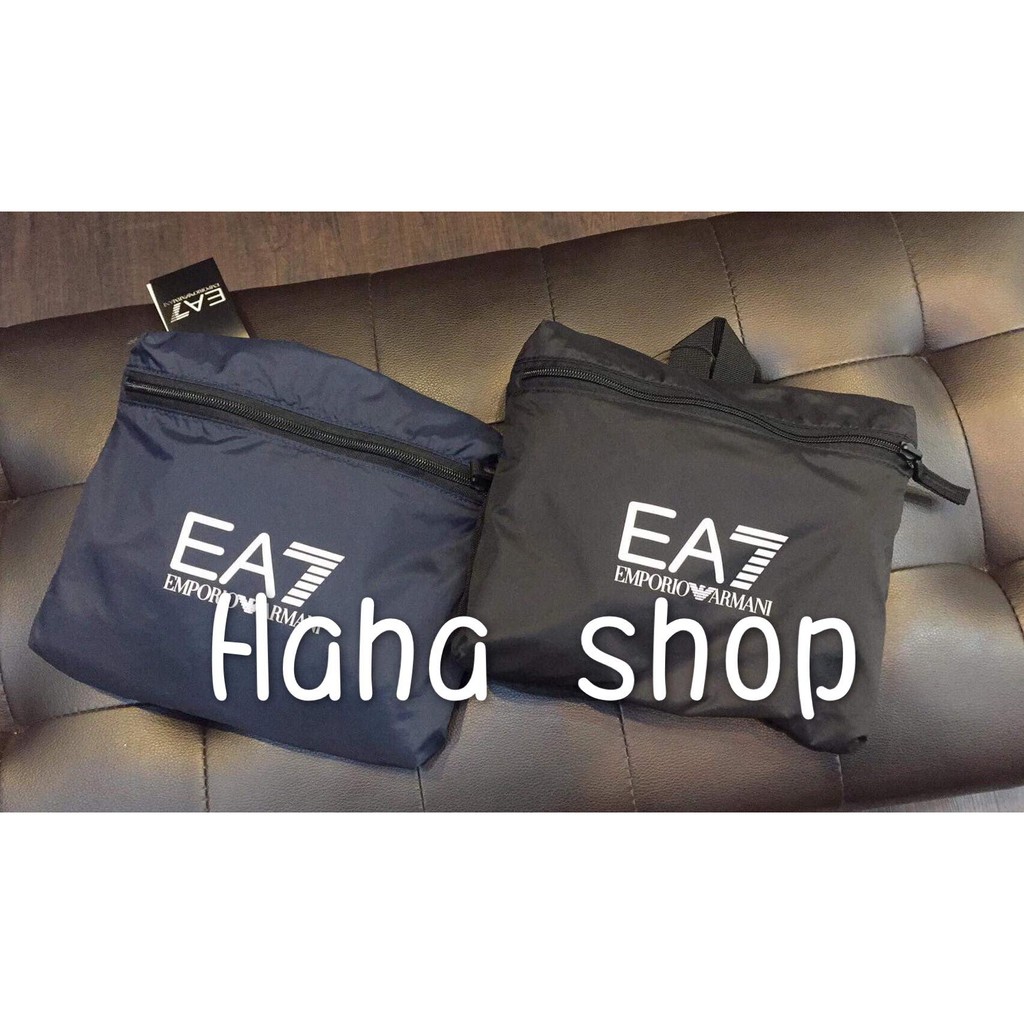 【Haha shop】】EMPORIO ARMANI 亞曼尼 EA7 經典LOGO 可收納 後背包 黑 藍 兩色