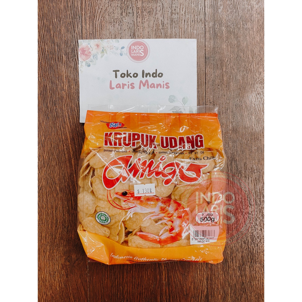 TILM 印尼 KERUPUK UDANG AMIGO MINI 蝦餅辣味 需油炸
