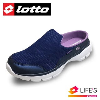 LOTTO EASY WEAR女款緩震回彈穆勒健走輕便鞋 LT1AWX3706深藍色