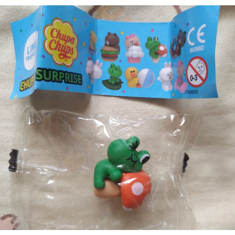 Chupa Chups加倍佳棒棒糖玩具-Line青蛙抱香菇