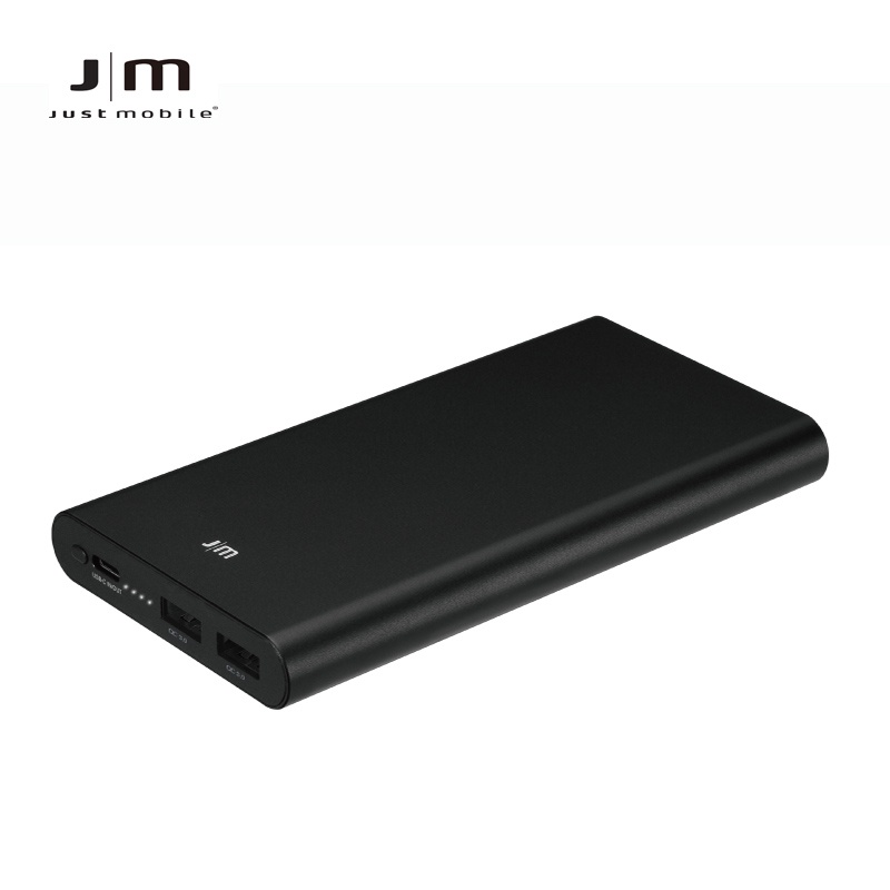 Just Mobile Gum Slim 10,000mAh 鋁質快充行動電源 黑色 (福利品)