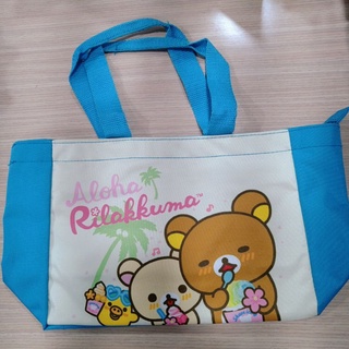 Rilakkuma 拉拉熊 質感 拉鍊 手提袋 便當袋