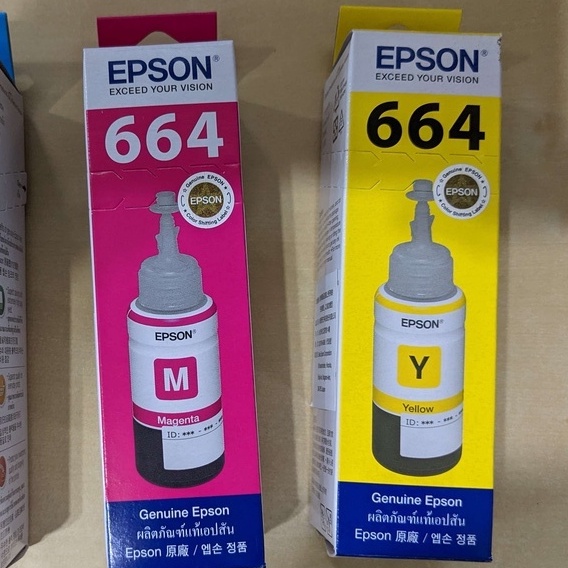 原廠EPSON T664 二色 原廠墨水 (、T664300、T664400) 共紅，黃 過保